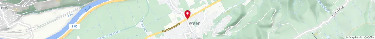 Kartendarstellung des Standorts für Apotheke Weer in 6116 Weer